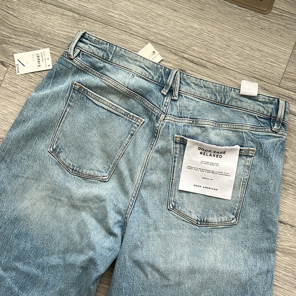 Good American Classic Blue Wide-Leg Jeans - Picture 12 of 12